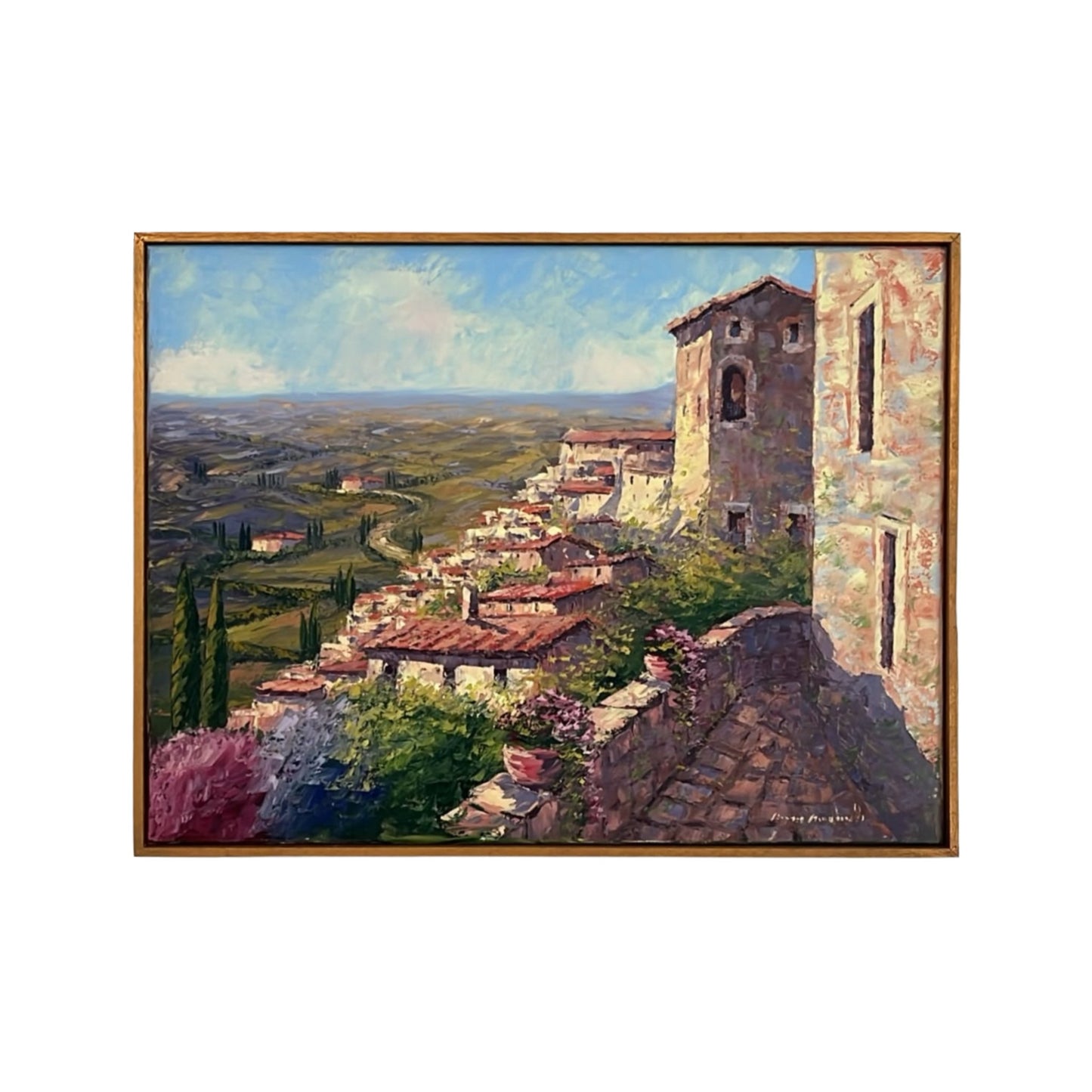 Hand-painted Tuscan Landscape on Canvas - Montepulciano - 80x60cm