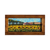 Painted on Wood | Tuscan Landscape | Sunflowers| 52x26cm