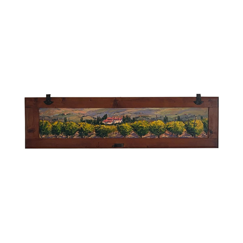 Painted on Wooden Shutters | Tuscan Landscape | Olive Trees | 137x37cm