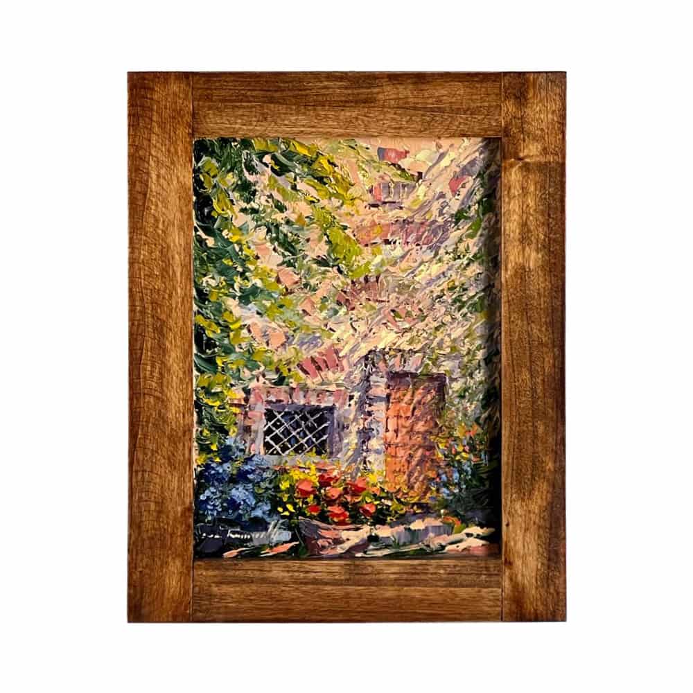 Painted on Wood| Tuscan Landscape | Country House | 31x40cm