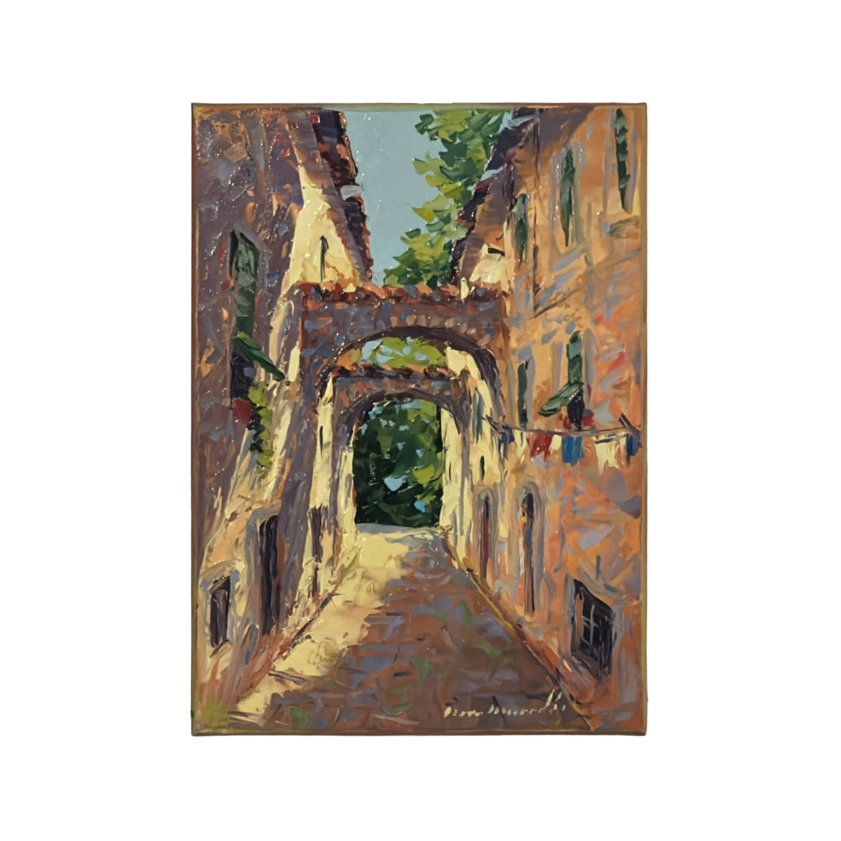 Hand-painted Tuscan Landscape on Canvas - Montepulciano - 25x35cm