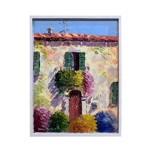 Painted on Canvas | Tuscan Landscape | Country House | 32x43cm