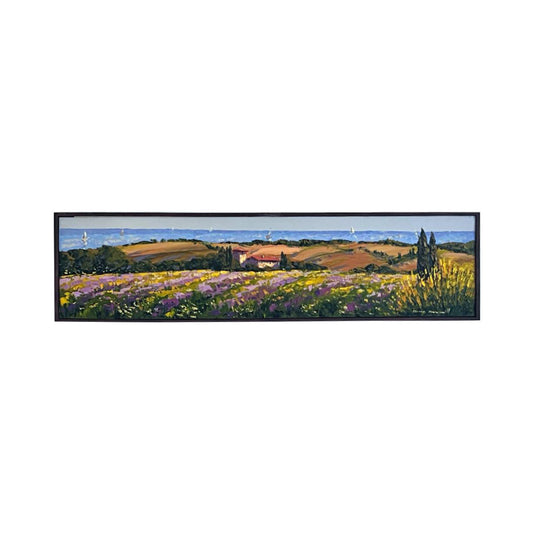 Painted on Canvas | Tuscan Landscape | Lavander | 105x26cm