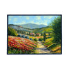 Painted on Canvas | Tuscan Landscape | Poppies | 70x50cm