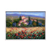 Painted on Canvas | Tuscan Landscape | Poppies | 70x50cm