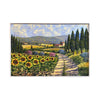 Painted on Canvas | Tuscan Landscape | Sunflowers | 100x70cm