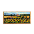 Painted on Canvas | Tuscan Landscape | Sunflowers | 72x32cm