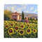 Painted on Canvas | Tuscan Landscape | Sunflowers | 100x100cm