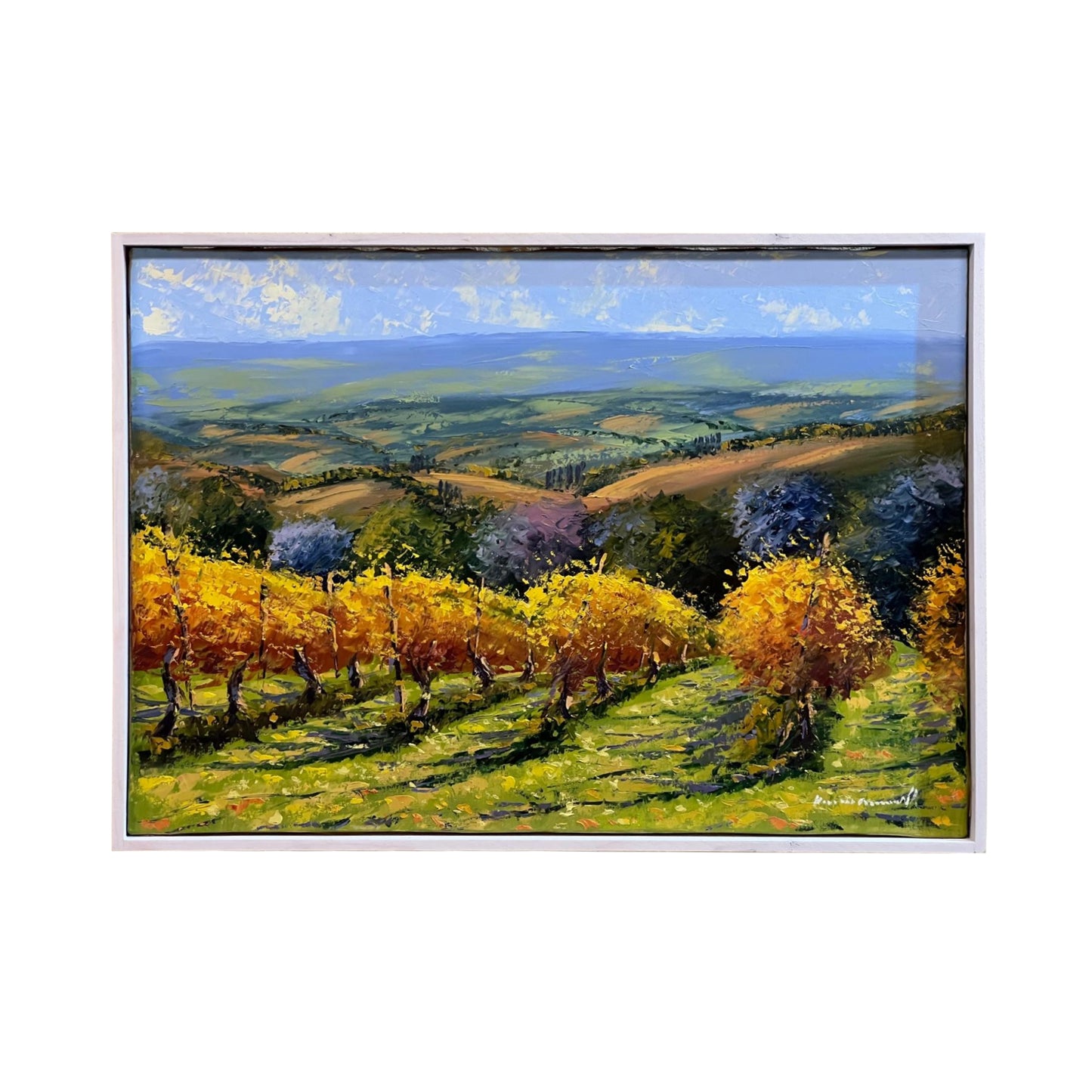 Painted on Canvas | Tuscan Landscape | Vineyard | 70x50cm