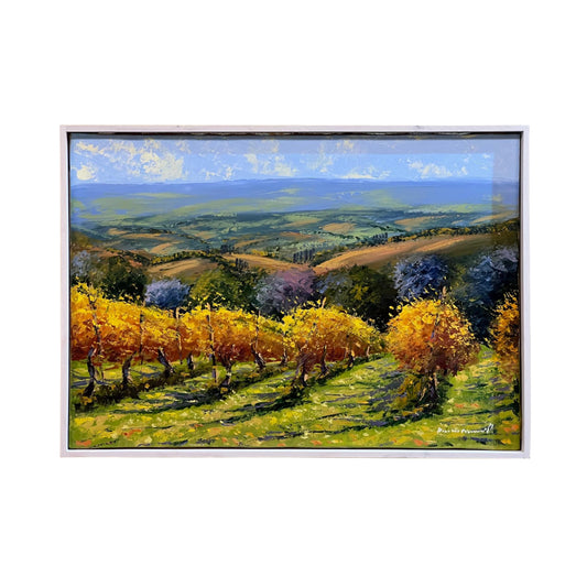 Painted on Canvas | Tuscan Landscape | Vineyard | 70x50cm
