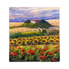 Painted on Canvas | Tuscan Landscape | Poppies | 51x70cm