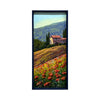 Painted on Wood | Tuscan Landscape | Poppies | 23x55cm