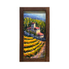 Painted on Wood | Tuscan Landscape | Vineyard| 17x33cm