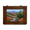 Painted on Wooden Shutter | Tuscan Landascape | Country Road | 55x43cm