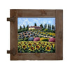 Painted on Wooden Shutter | Tuscan Landascape | Sunflowers | 49x47cm