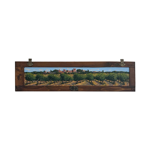 Painted on Wooden Shutters | Tuscan Landscape | Olive Trees | 129x32cm