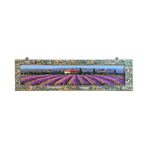 Painted on Wooden Shutters | Tuscan Landscape | Lavander | 142x38cm