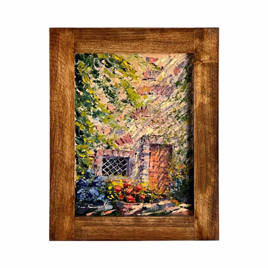 Painted on Wood| Tuscan Landscape | Country House | 31x40cm