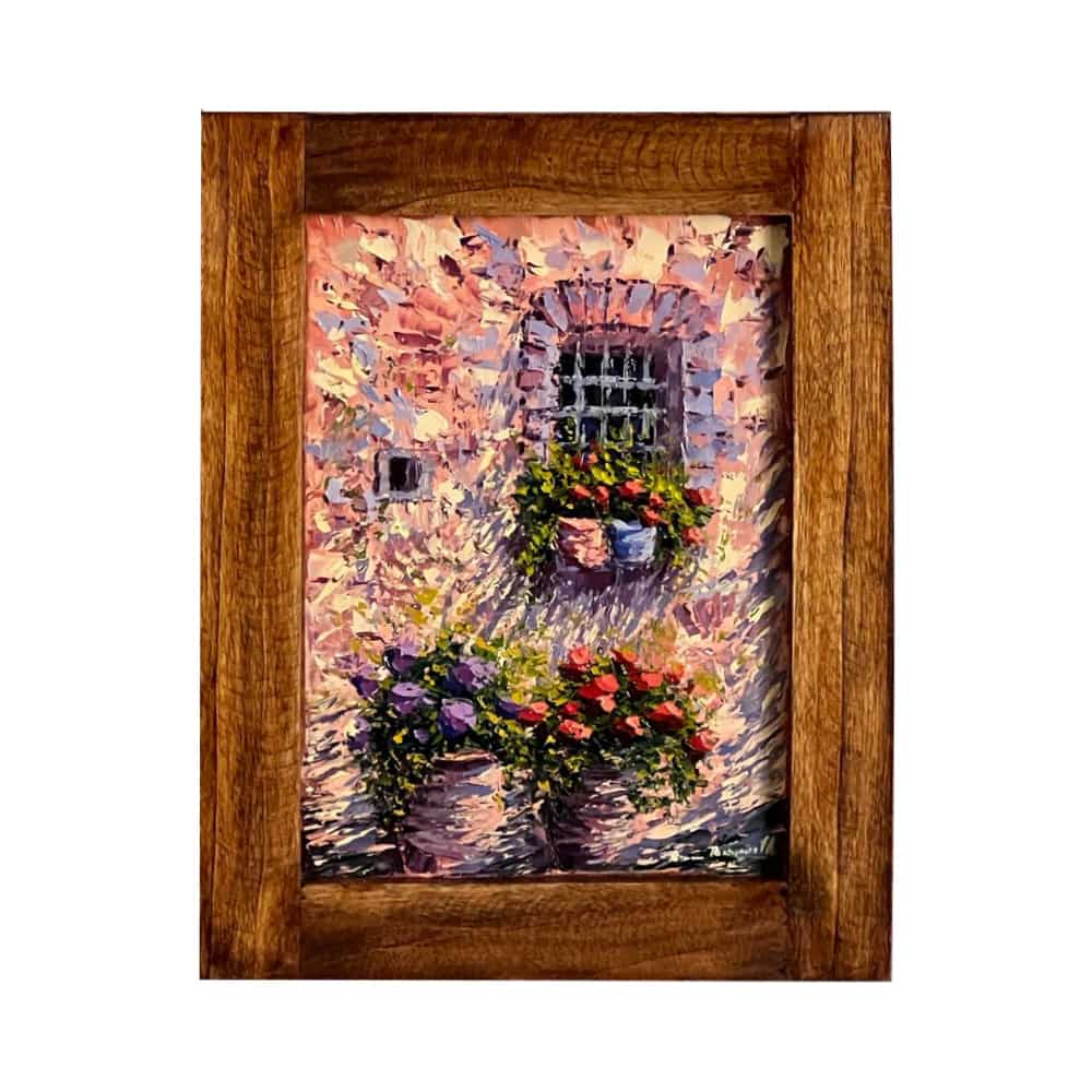 Painted on Wood| Tuscan Landscape | Country House | 31x41cm
