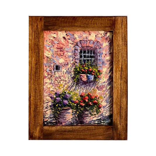 Painted on Wood| Tuscan Landscape | Country House | 31x41cm