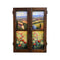 Painted on Wooden Window | Tuscan Landscape | Poppies | 72x96cm