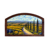 Painted on Wooden Window | Tuscan Landscape | Vineyard | 132x80cm