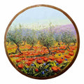 Painted on Barrel Background | Tuscan Landscape | Poppies | 55cm