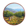 Painted on Barrel Background | Tuscan Landscape | Vineyard | 54cm