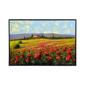 Painted on Canvas | Tuscan Landscape | Poppies | 100x70cm