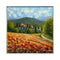 Painted on Canvas | Tuscan Landscape | Poppies | 80x80cm