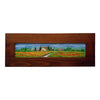 Painted on Wood | Tuscan Landscape | Poppies | 55x21cm