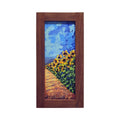 Painted on Wood | Tuscan Landscape | Sunflowers | 21x45cm