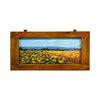 Painted on Wood | Tuscan Landscape | Sunflowers | 49x24cm