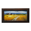 Painted on Wood | Tuscan Landscape | Wheat | 53x28cm