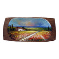 Painted on Kneading Trough | Tuscan Landscape | Poppies | 51x24cm