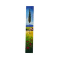 Painted on Wooden Plank | Tuscan Landscape | Poppies | 9x50cm
