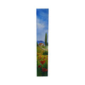 Painted on Wooden Plank | Tuscan Landscape | Poppies | 9x50cm