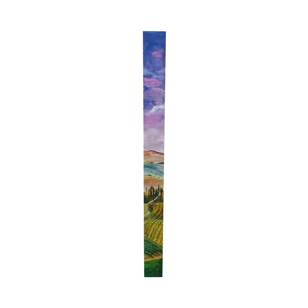 Painted on Wooden Plank | Tuscan Landscape | Wheat | 9x100cm