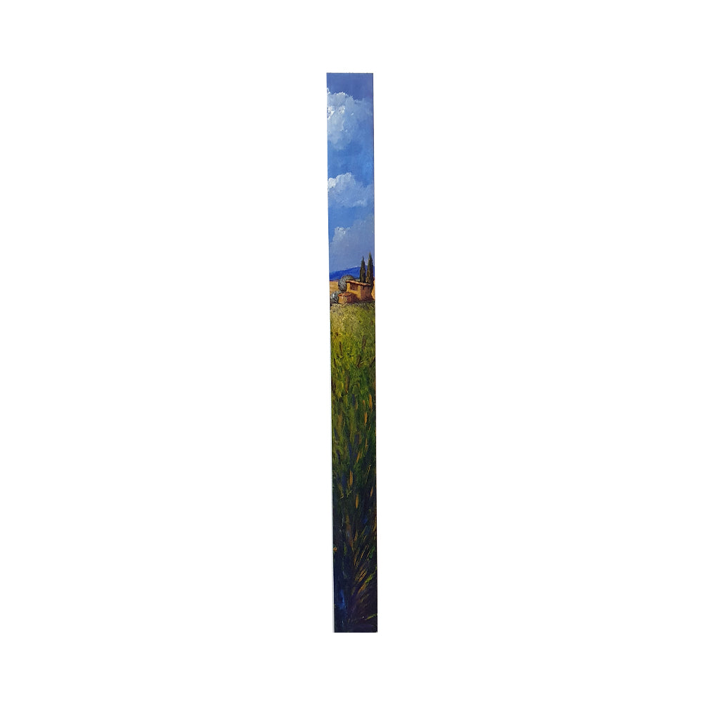 Painted on Wooden Plank | Tuscan Landscape | Wheat | 9x100cm