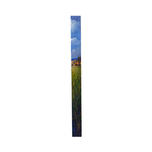 Painted on Wooden Plank | Tuscan Landscape | Wheat | 9x100cm