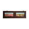 Painted on Wooden Shutter | Tuscan Landascape | Flowers | 106x33cm