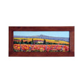 Painted on Wooden Shutter | Tuscan Landascape | Poppies | 100x35cm
