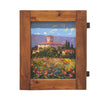 Painted on Wooden Shutter | Tuscan Landascape | Poppies | 33x40cm