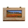 Painted on Wooden Shutter | Tuscan Landascape | Poppies | 50x31cm