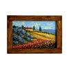 Painted on Wooden Shutter | Tuscan Landascape | Poppies | 52x36cm