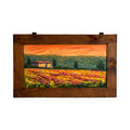 Painted on Wooden Shutters | Tuscan Landscape | Poppies | 69x41cm