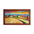 Painted on Wooden Shutters | Tuscan Landscape | Wheat | 86x50cm