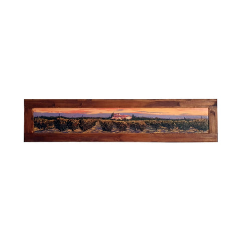 Painted on Wooden Shutters | Tuscan Landscape | Vineyard | 150x33cm