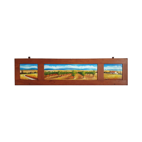 Painted on Wooden Shutters | Tuscan Landscape | Vineyard | 150x37cm