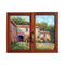 Painted on Wooden Window | Tuscan Landscape | Country House | 74x60cm